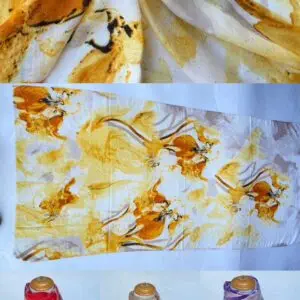 Foulard imprimé abstrait en coton et viscose (x6)