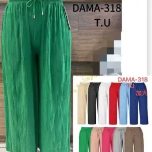 Pantalon palazzo grande taille plissé uni (x12)