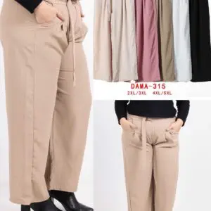 Pantalon large fluide avec ceinture grande taille (x12)
