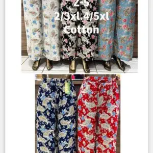 Pantalon large imprimé paisley grande taille 100% coton (x12)