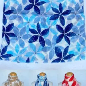 Foulard grandes fleurs en coton et viscose (x6)