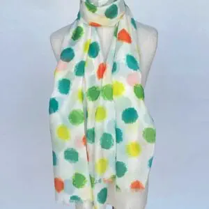 Foulard imprimé poids colorés en coton et viscose (x6)