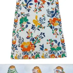 Foulard imprimé fleuri en coton et viscose (x6)