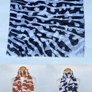 Foulard imprimé zébré scintillants en coton et viscose (x6)