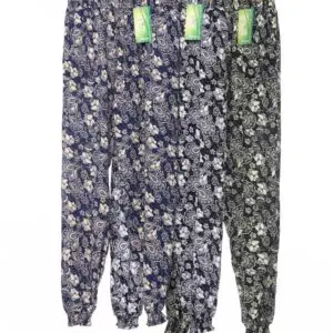 Pantalon imprimé cachemire fleuri 100% coton (x12)