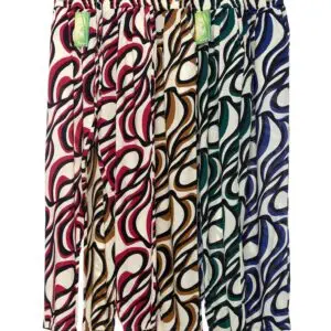 Pantalon imprimé ondulations graphiques 100% coton (x12)