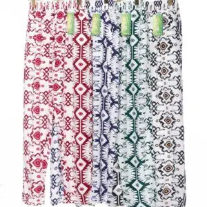 Pantalon imprimé ethnique géométrique 100% coton (x12)