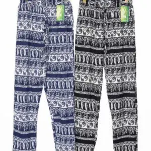 Pantalon imprimé voyage bohème 100% coton (x12)