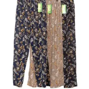 Pantalon imprimé feuilles épis 100% coton (x12)