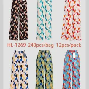 Pantalon palazzo imprimé moderne (x12)