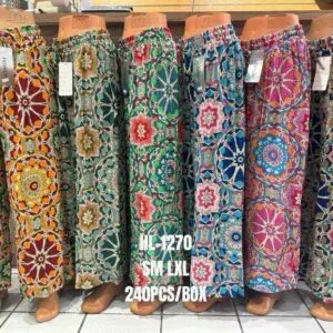 Pantalon palazzo imprimé rosasse (x12)