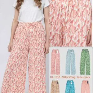 Pantalon palazzo vague graphique (x12)