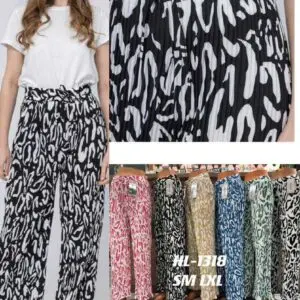 Pantalon palazzo graphique impression (x12)