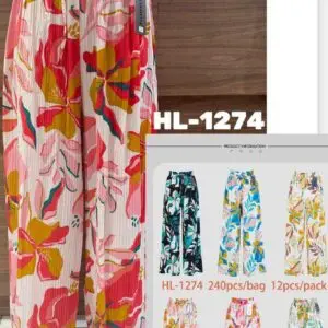 Pantalon palazzo fleur d'Hawaï (x12)