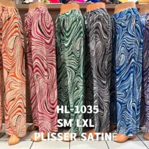 Pantalon palazzo plissé satiné (x12)