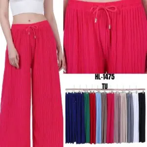 Pantalon palazzo taille unique noir et couleur (x12)