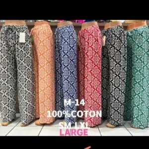 Pantalon palazzo imprimé mosaïque 100% coton (x12)