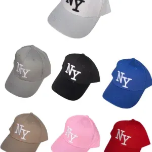 Casquettes unie écriture NY (x12)