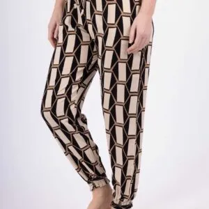 Pantalon imprimé rectangle élastique cheville - 100% coton (x12)