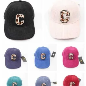 Casquette tissu côtelé velours C léopard (x12)