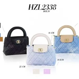 Petit sac à main matelassé bicolore (x6)