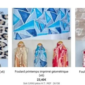 Lot foulards d'été destockage mix 50 pièces