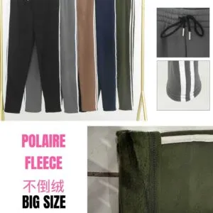 Pantalon jogging bandes polaire femme grande taille (x12)
