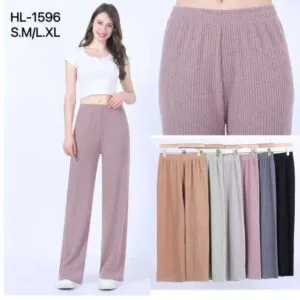 Pantalon côtelé ample tricot femme (x12)