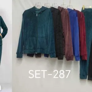 Ensemble veste à capuche velours femme (x12)