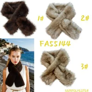 Écharpe en fausse fourrure unie (x6)