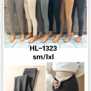 Legging uni doublé polaire (x12)
