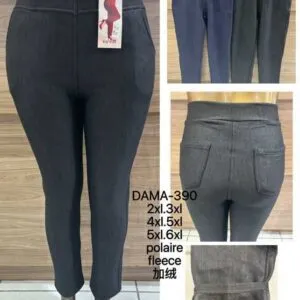 Pantalon jean thermique femme grande taille (x12)