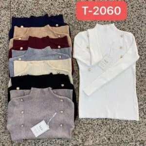 Pull en maille côtelée avec boutons (x12)