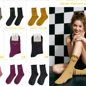 Chaussettes brillantes imprimé maman et cœur (x24)