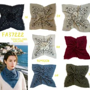 Écharpe motif bandana à bords effilochés (x6)