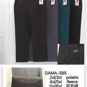 Pantalon grande taille uni doublé polaire avec détail boucle (x12)