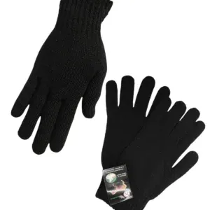 Gants d'hiver tricotés unis avec poignet côtelé (x12)