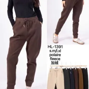 Jogging bouffant doublé polaire avec cordon de serrage (x12)