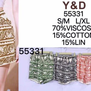 Short imprimé fleurs et frises géométriques (x12)