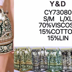 Short imprimé floral baroque et bordures géométriques (x12)