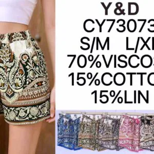 Short imprimé floral ornemental et bordures festonnées (x12)