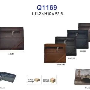 portefeuille avec zip en similicuir (x6)